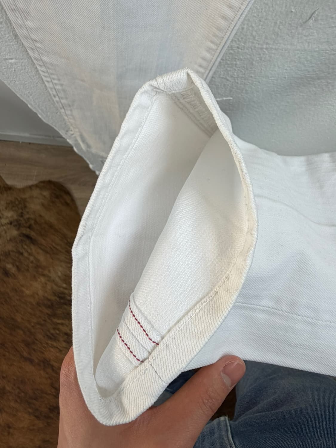 더블알엘 화이트 셀비지 데님 팬츠  상품이미지6