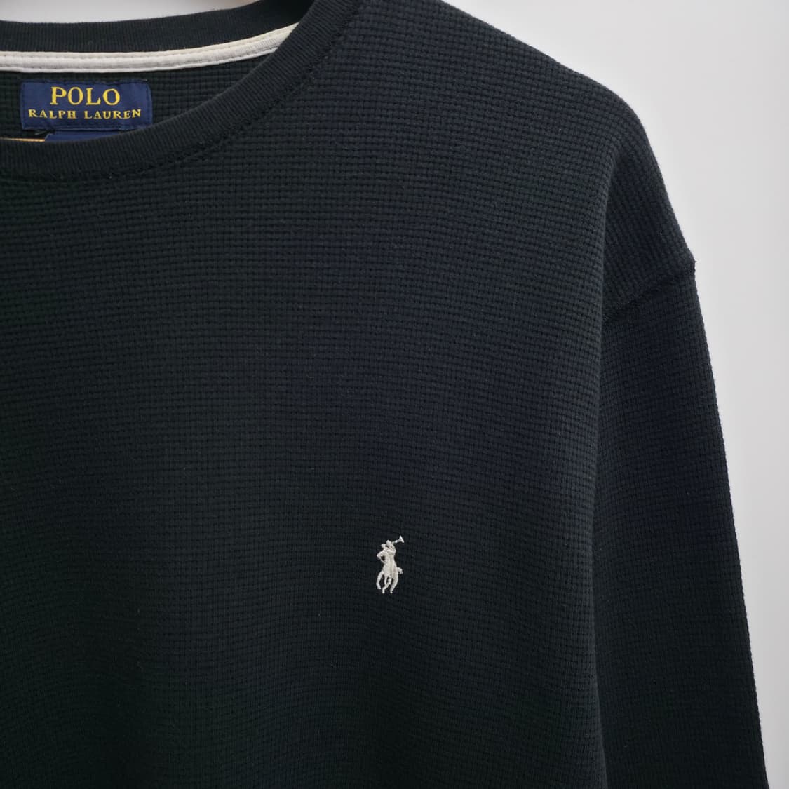 [L] 폴로 랄프로렌 와플 블랙 긴팔티 상품이미지4