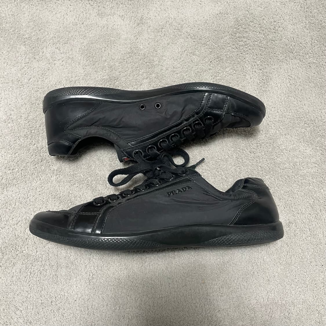 270) 프라다 스포츠 레더 나일론 트레이너 스니커즈 상품이미지1