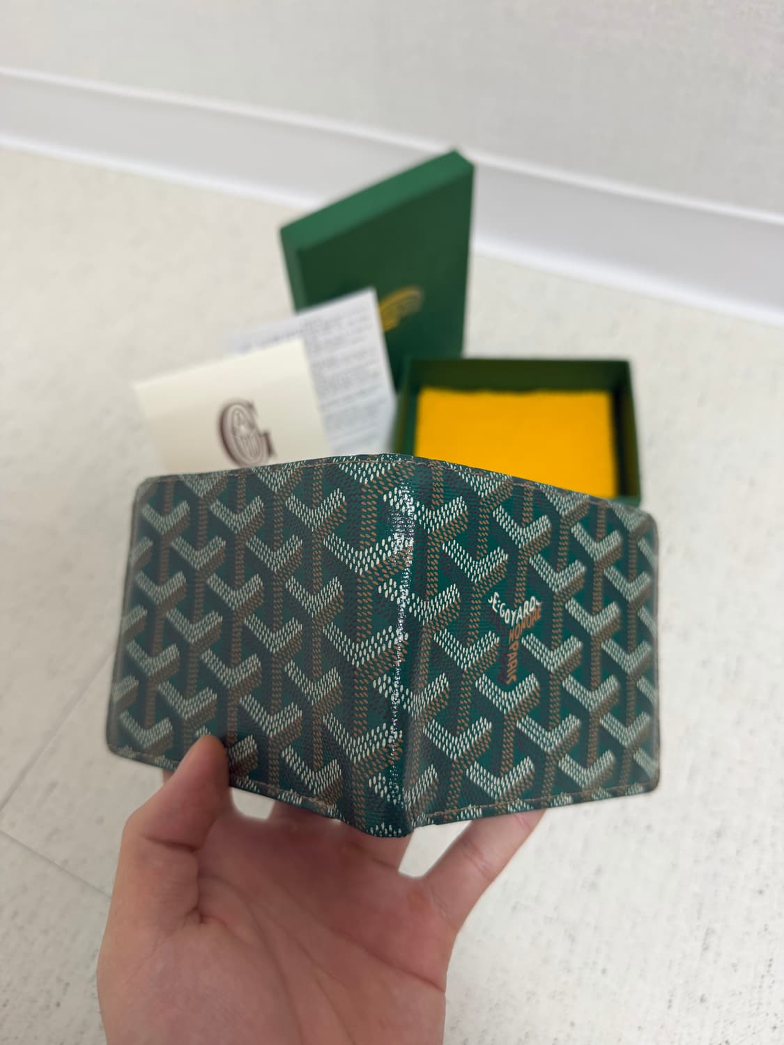 (정품) 고야드 빅투와르 반지갑 스페셜 그린 상품이미지4