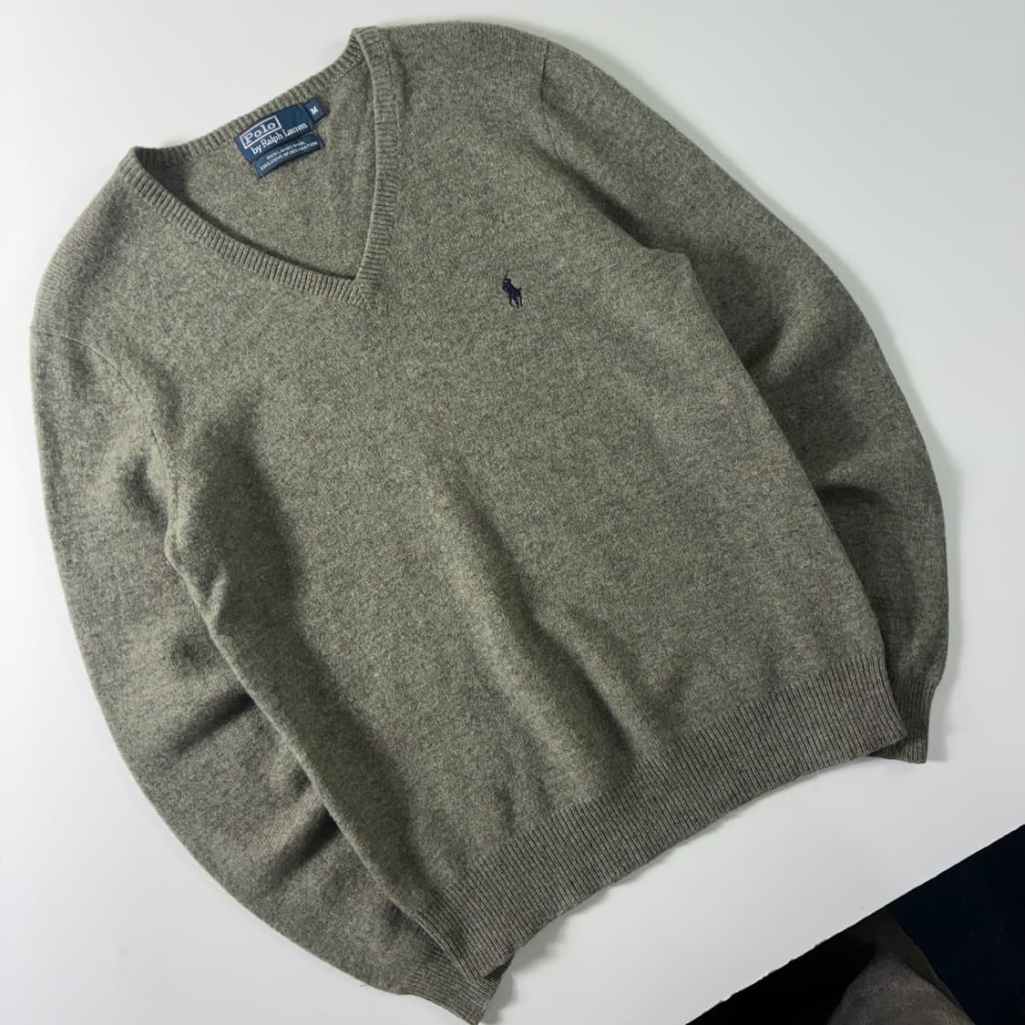Polo  폴로 랄프로렌 자수 램스울 그레이 브이넥 니트  상품이미지2
