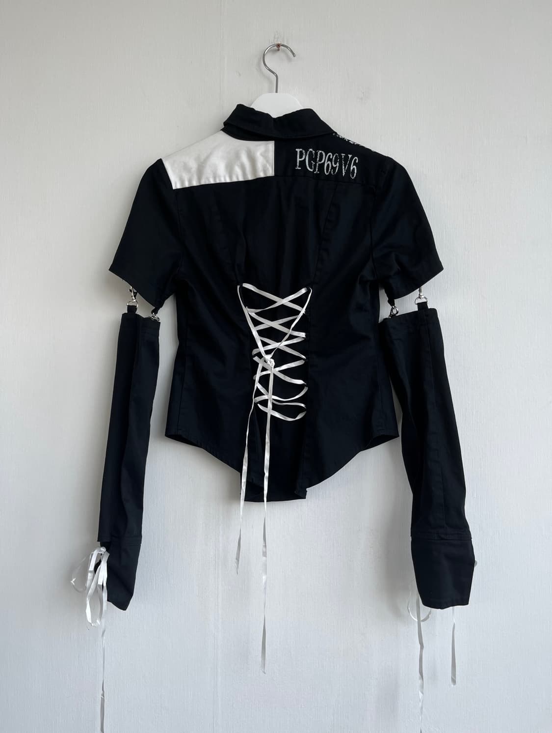 BODY LINE 고스 크로스 코르셋 셔츠 상품이미지6