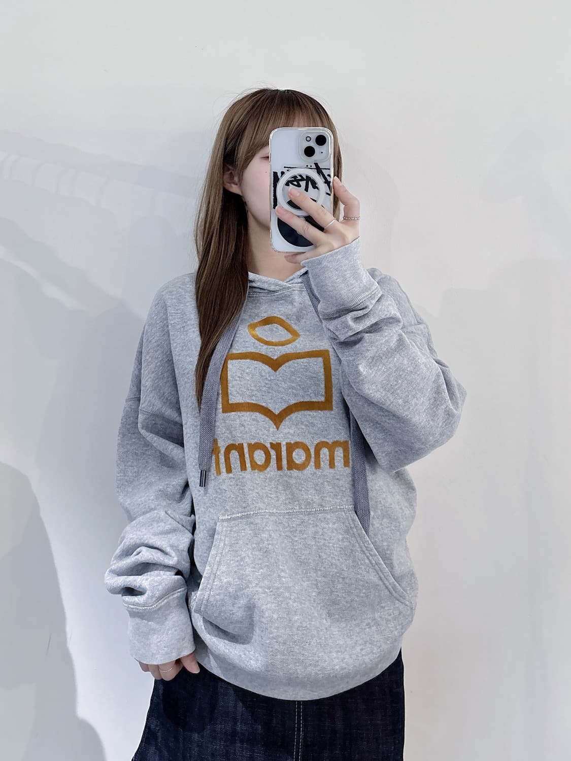 이자벨마랑에뚜왈 그레이 빅로고 후드 상품이미지2