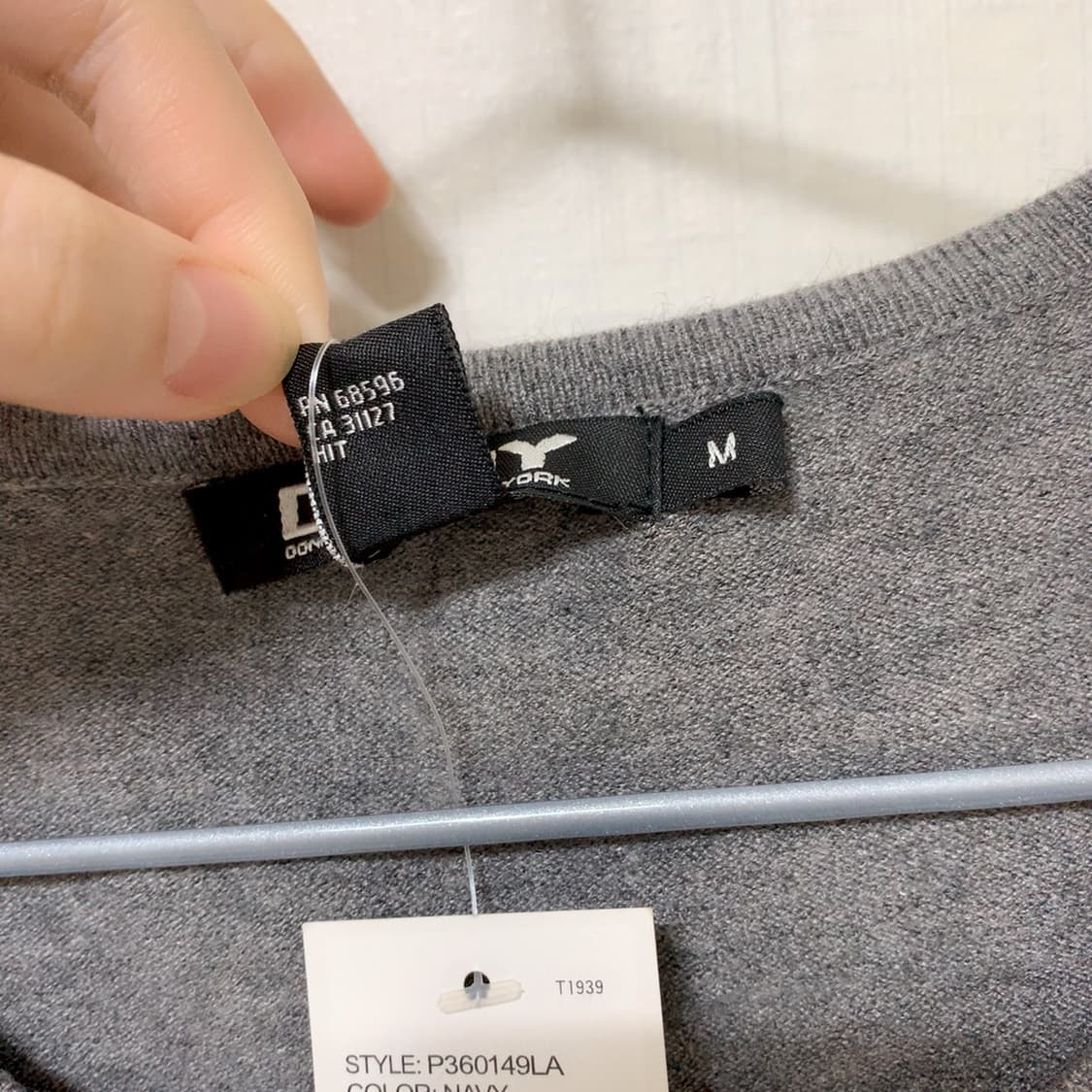 DKNY 새상품 도나카란 뉴욕 그레이 가디건 M 여성 컬러 버튼 니트 상품이미지6