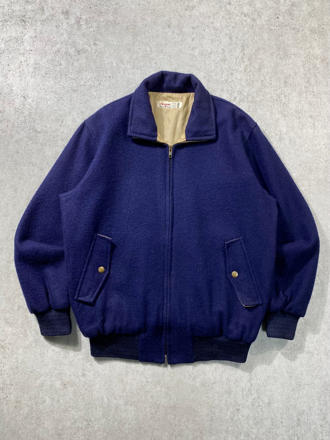 [L] 90s Hogan 호건 다크네이비 울 집업 자켓 상품이미지1