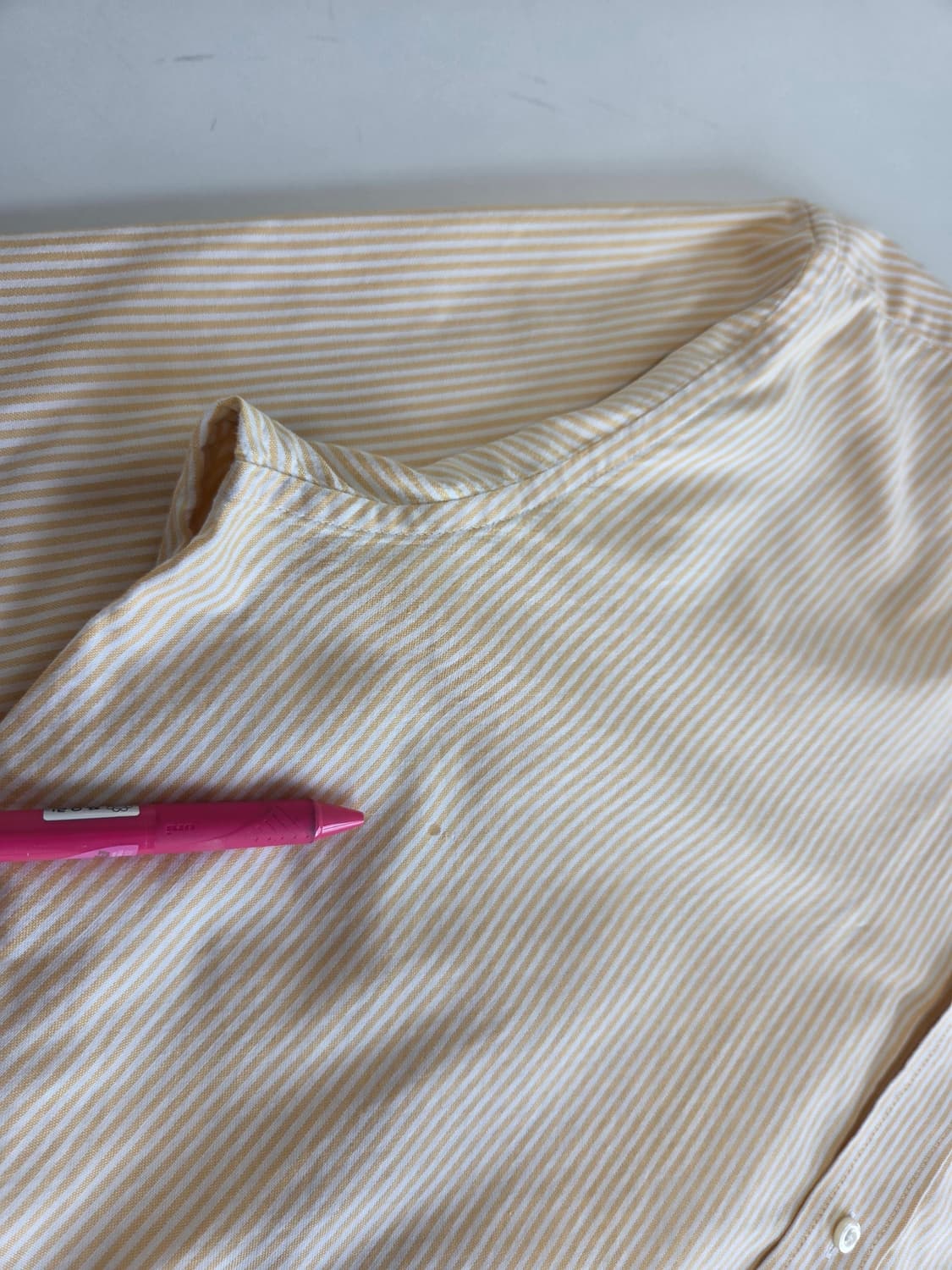 타미힐피거 코튼 스트라이프 셔츠 라이트옐로우 M  상품이미지6