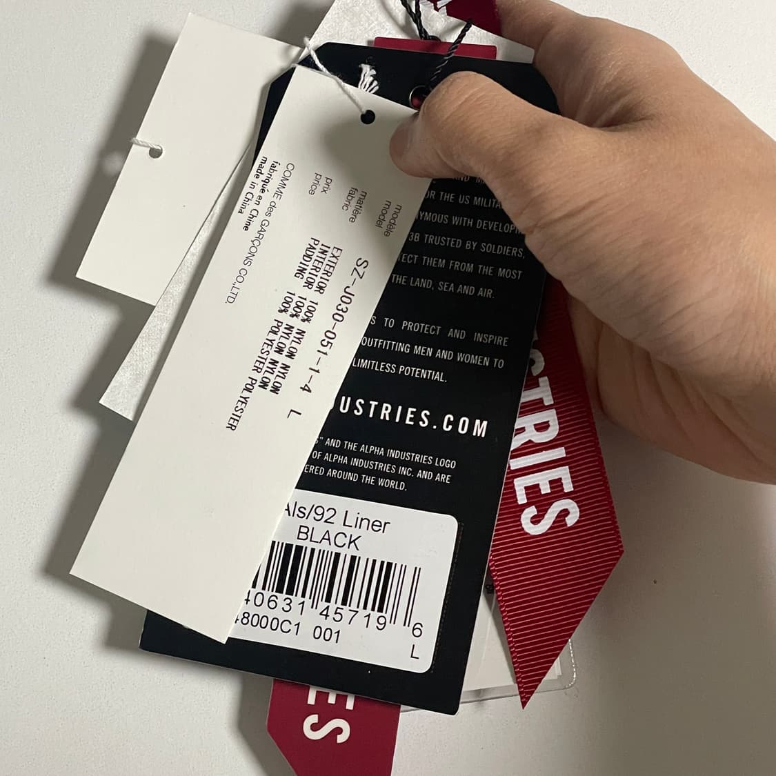 꼼데 CDG x 알파 인더스트리 라이너 자켓 블랙 L 상품이미지9