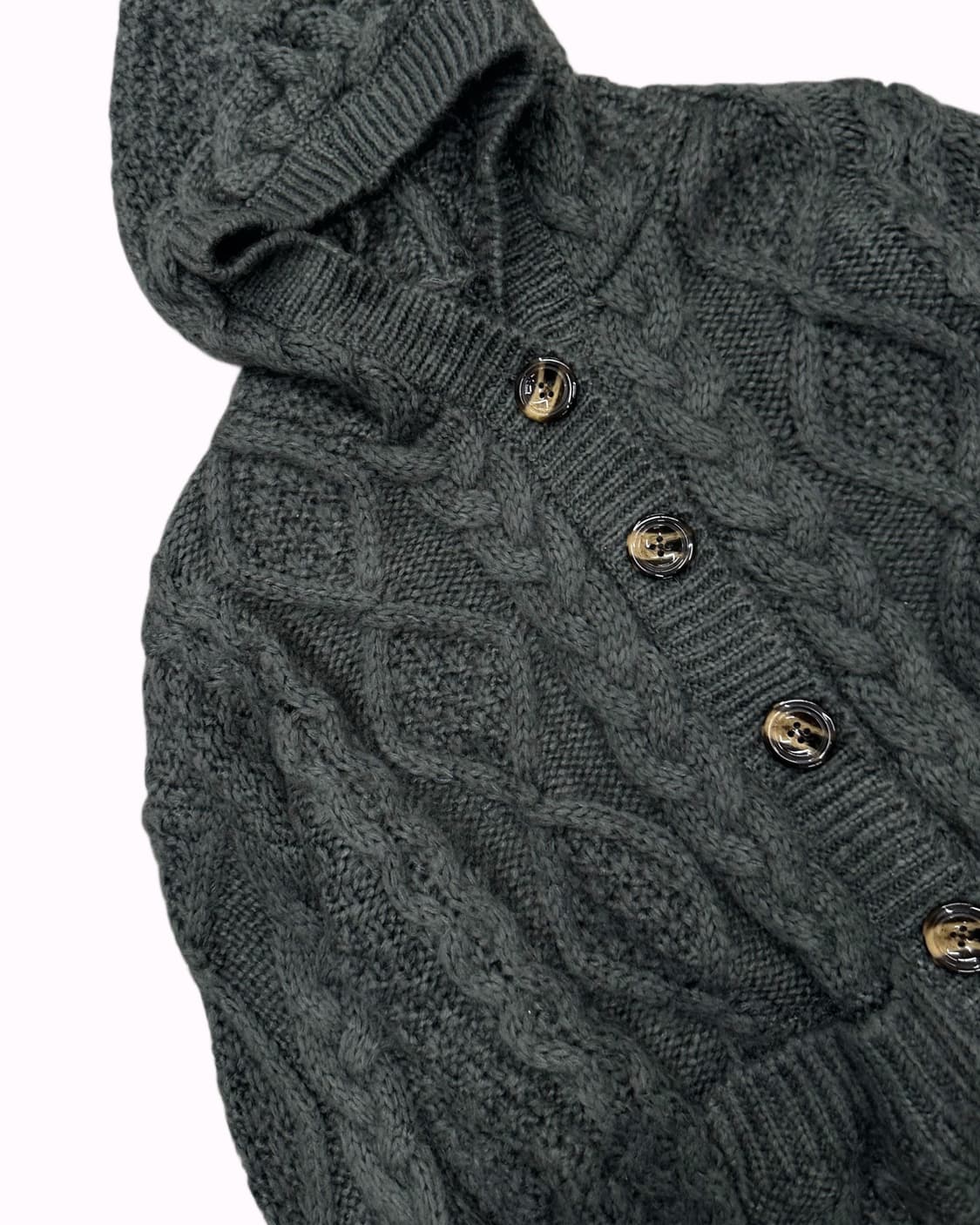 grey knit hood cardigan 상품이미지3
