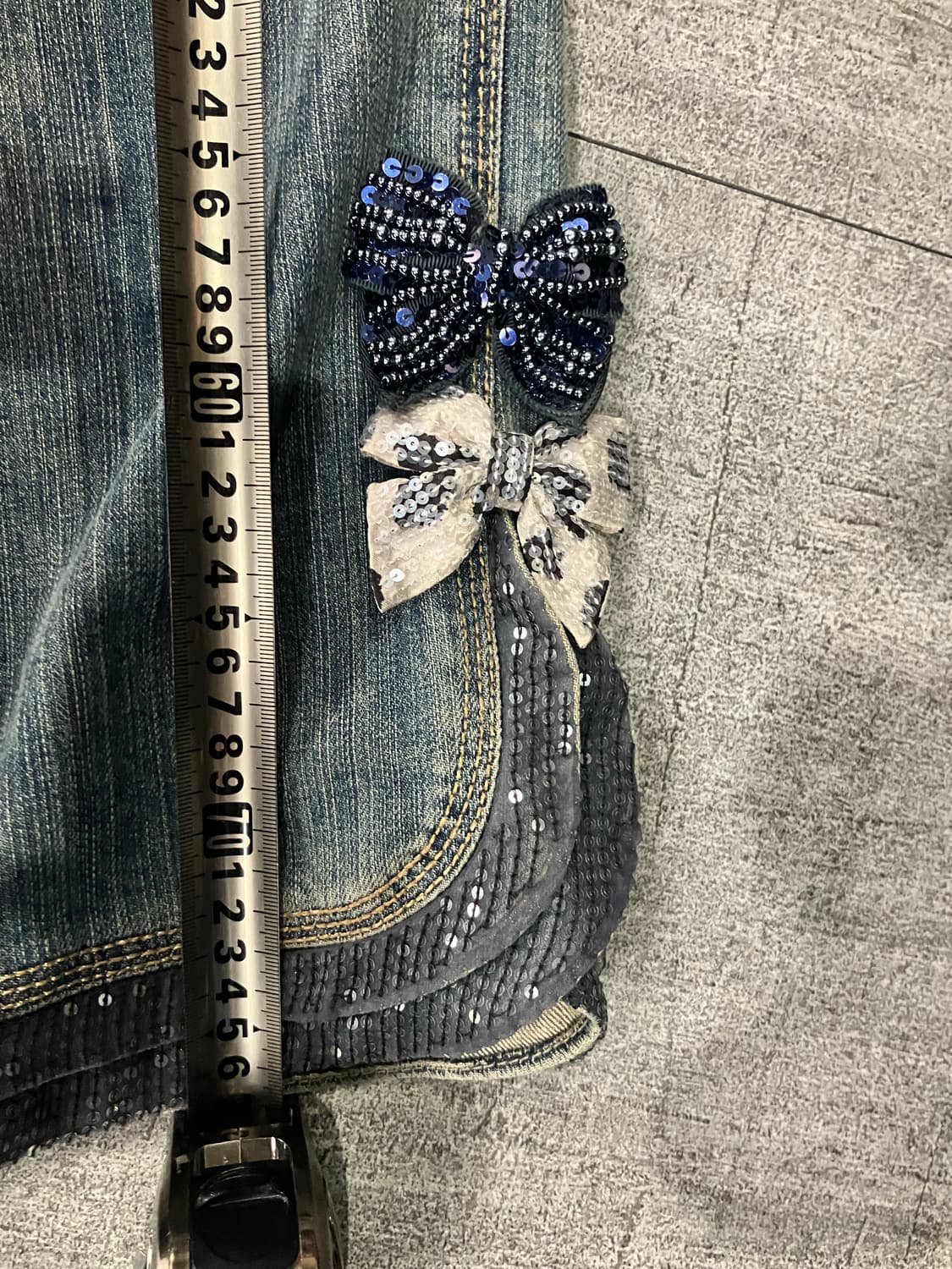 일본빈티지 사이드 리본 카프리 8부팬츠 상품이미지3