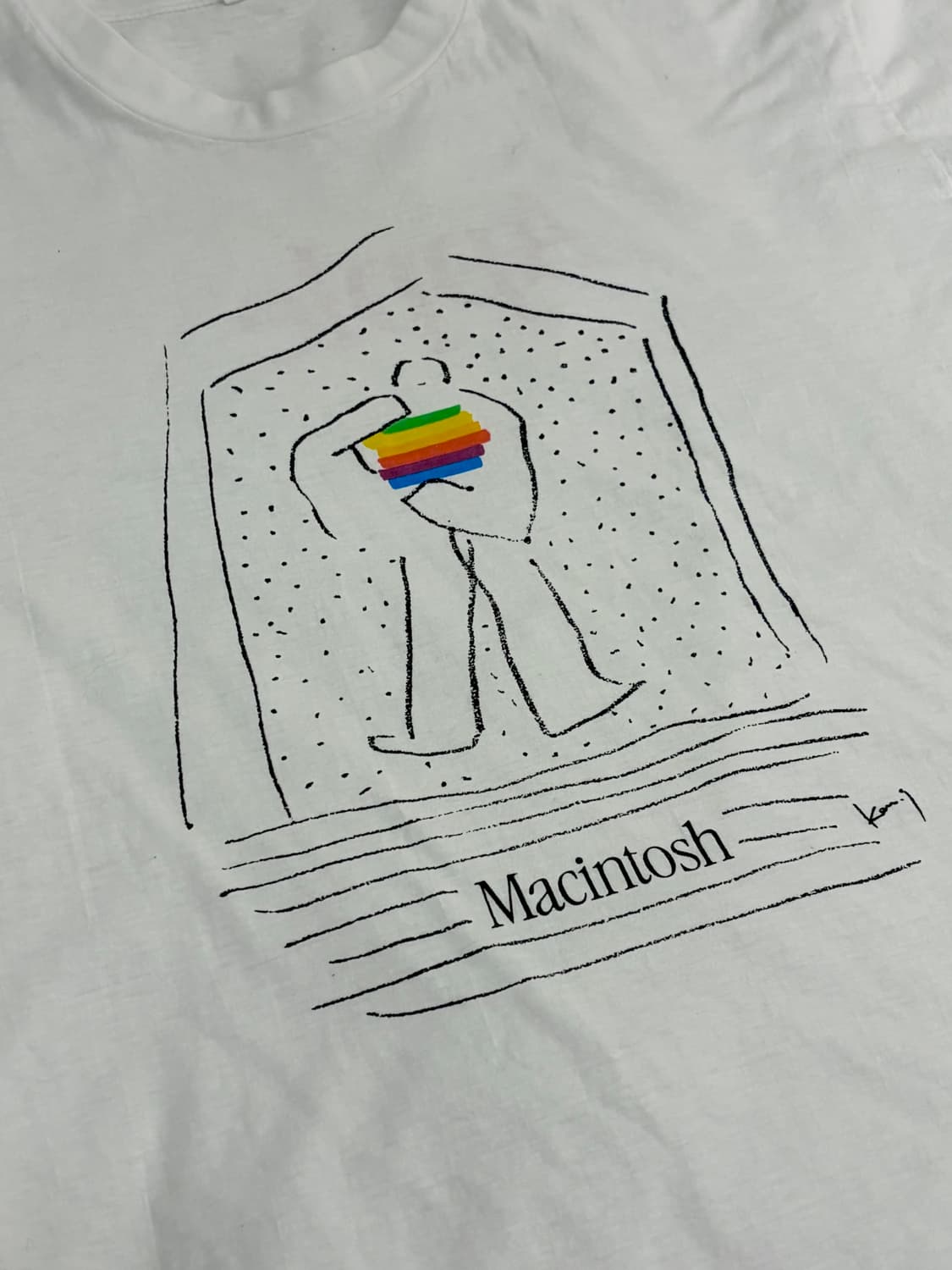 [L] 빈티지 8-90s Apple 애플 맥킨토시 프로모 티셔츠 상품이미지2