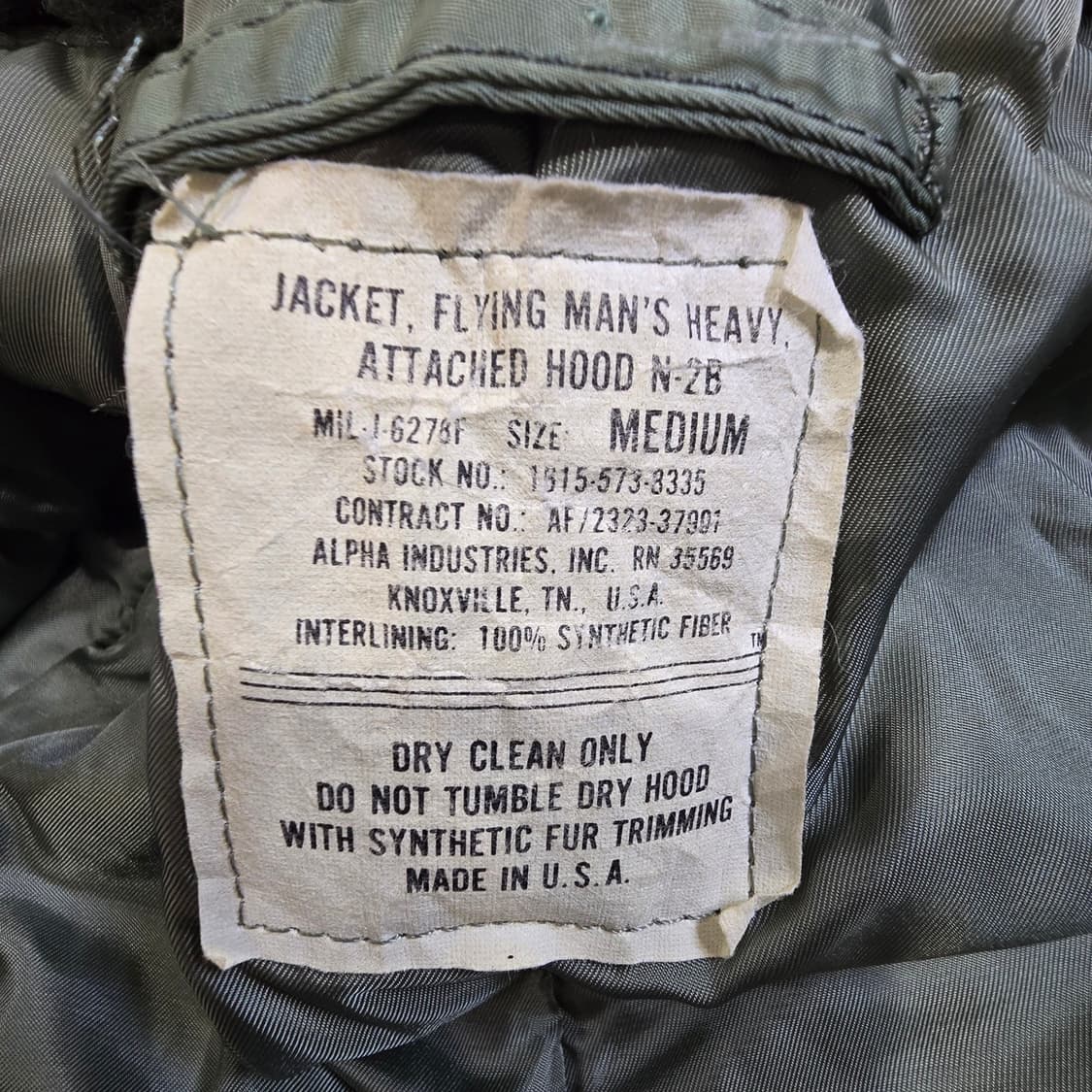 70s 알파 인더스트리 N-2B 헤비 플라잉 자켓 상품이미지4