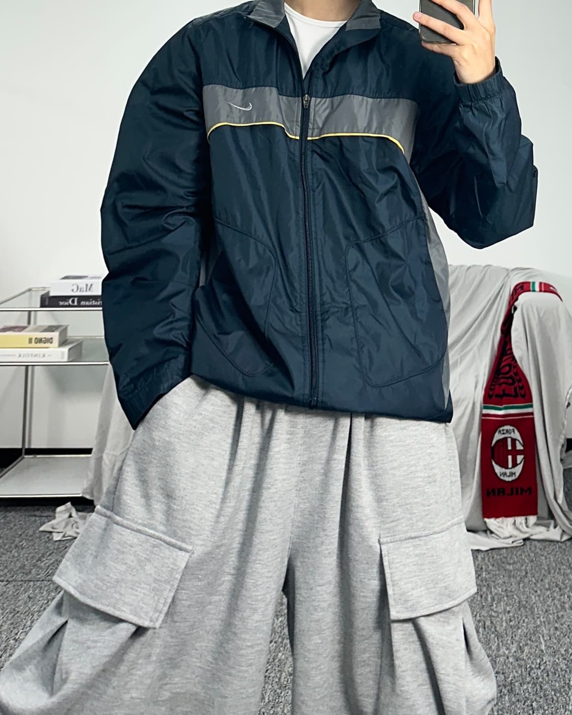 나이키 90s 네이비 배색 바람막이 XL 상품이미지3