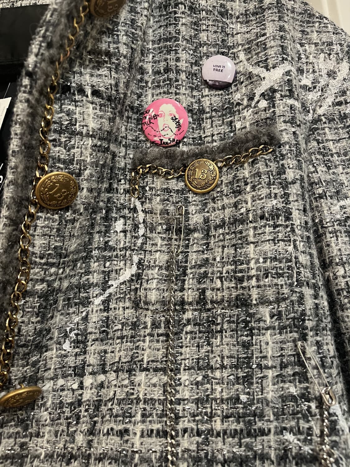 [NCT 태용님 착용] R13 그레이 트위드 자켓 상품이미지8