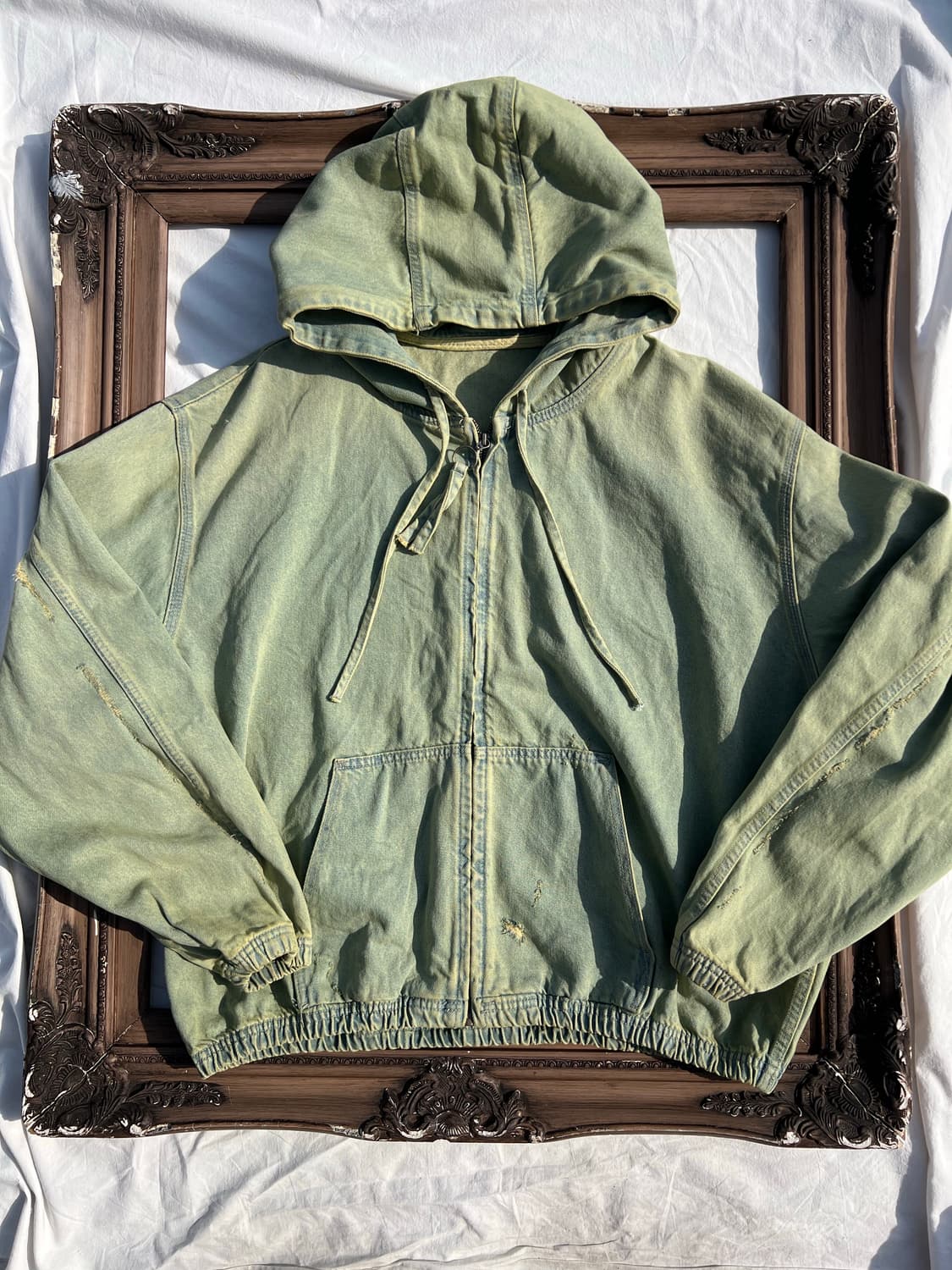 데미지 후디 데님 자켓 상품이미지1