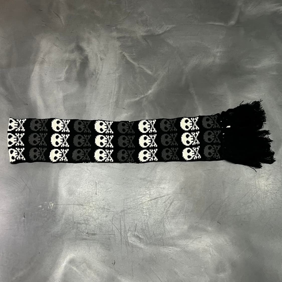  펑크 스컬 패턴 머플러 y15097 상품이미지4