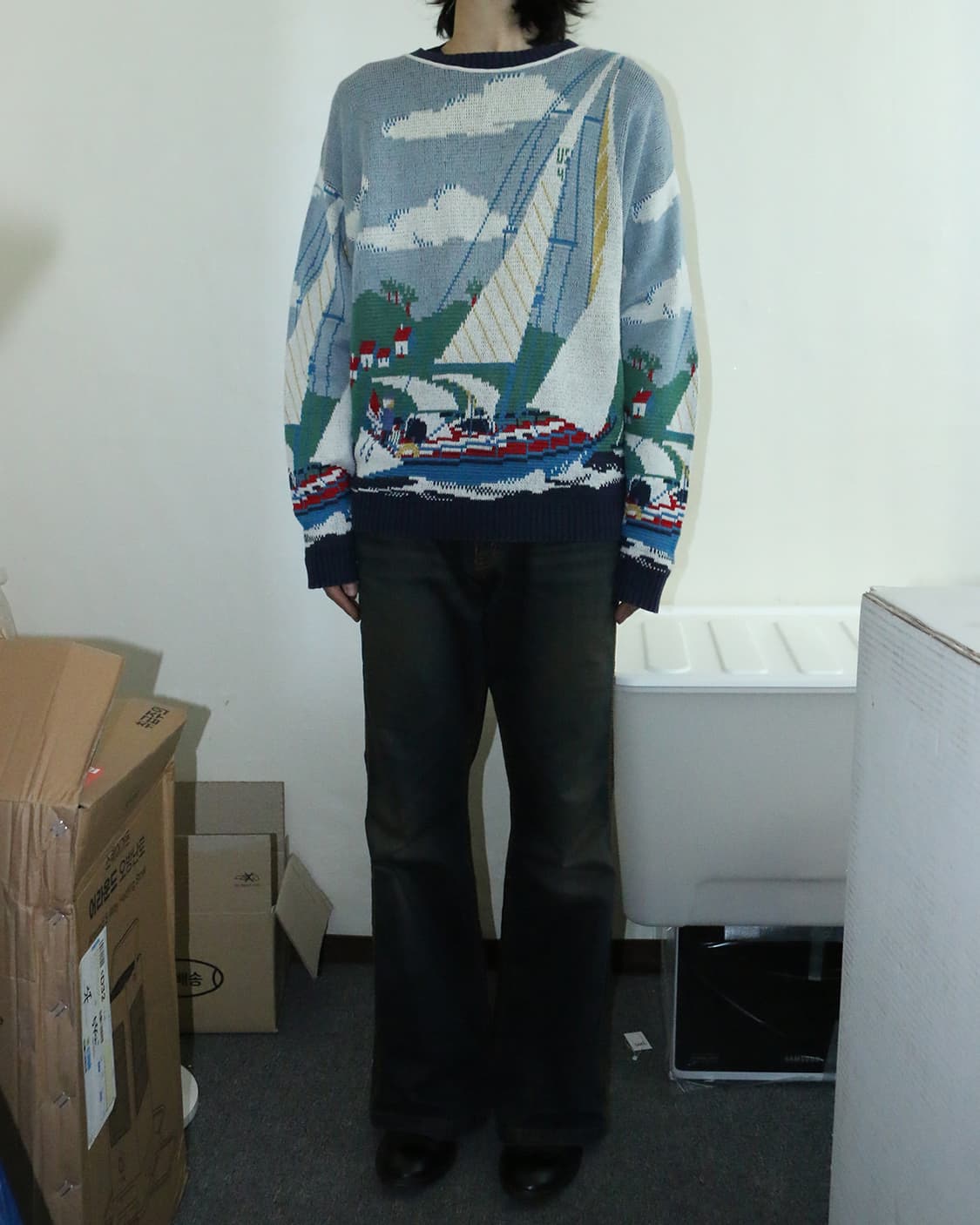 빈티지 그래픽 스웨터 상품이미지2