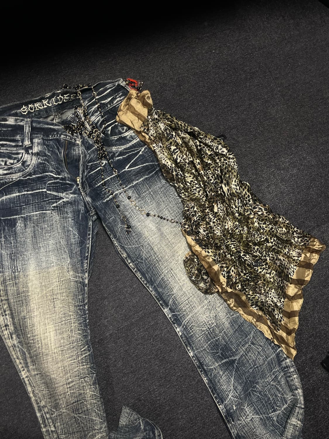 Vintage Leopard silky scarf 상품이미지2