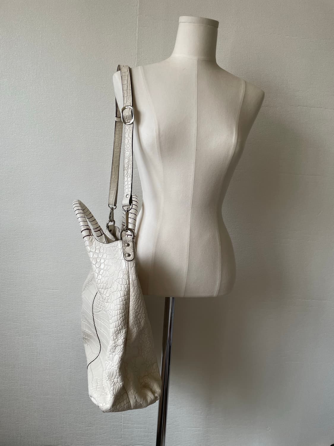 Real Leather White Cowhide Python Big Ba 상품이미지3