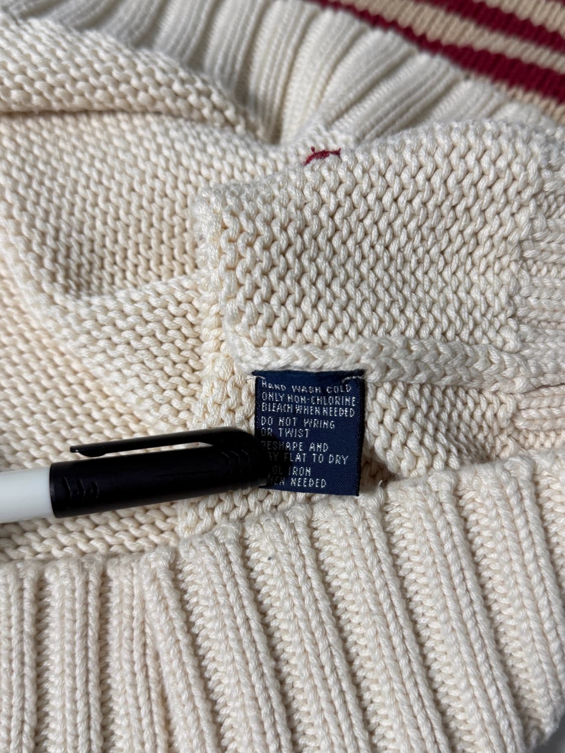 폴로 랄프로렌 루즈핏 아이보리 해비 코튼 성조기 니트 상품이미지4