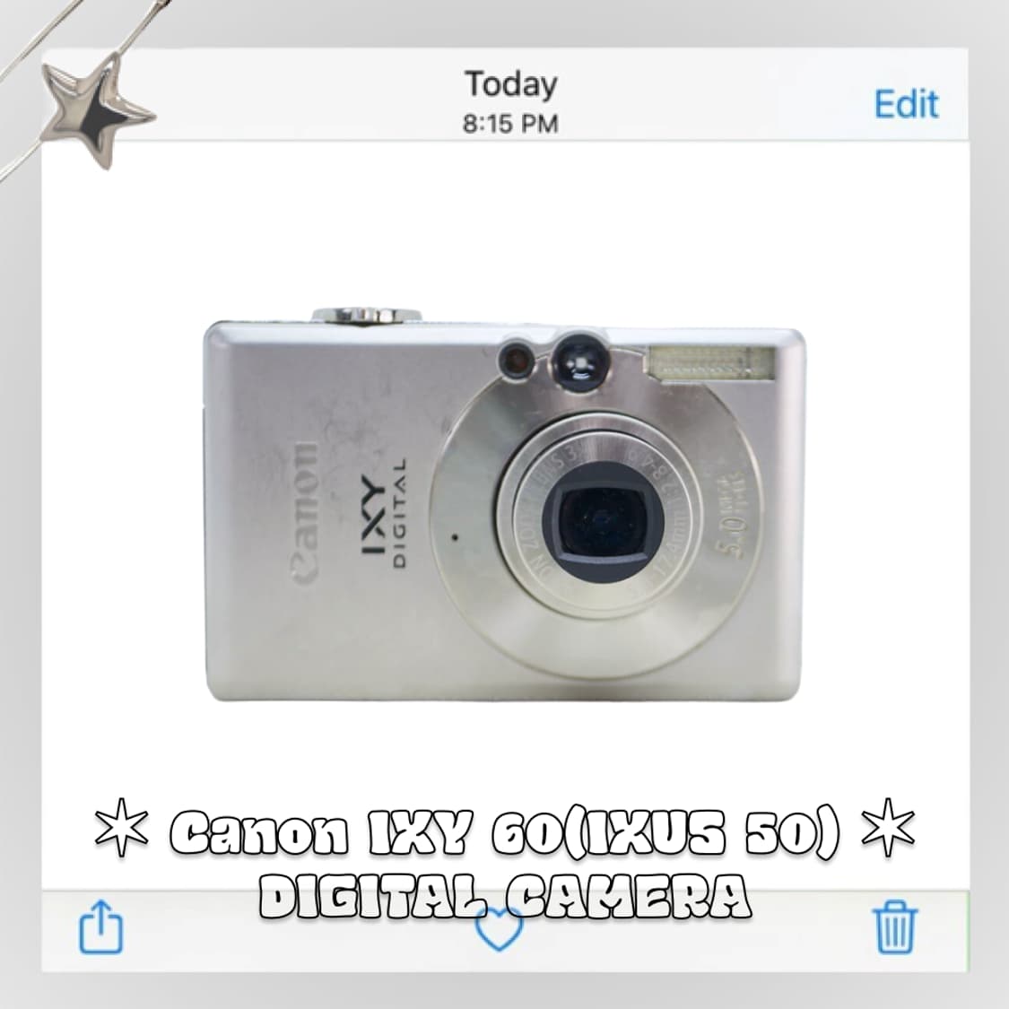 캐논 익시 IXY 60(익서스 IXUS 50) 빈티지 디카 실버 상품이미지3