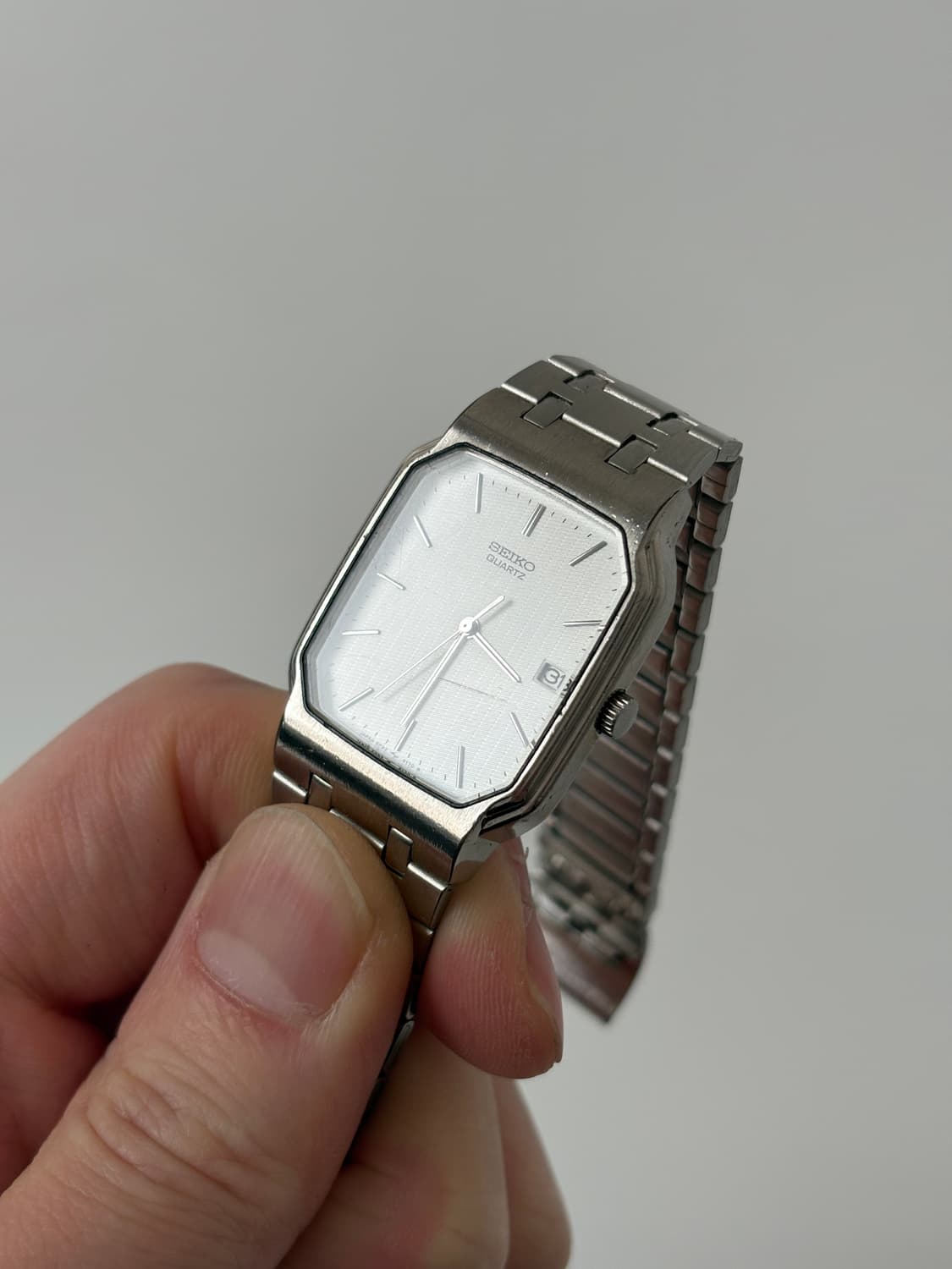 세이코 1980년대 실버 스퀘어 쿼츠 남성 상품이미지3