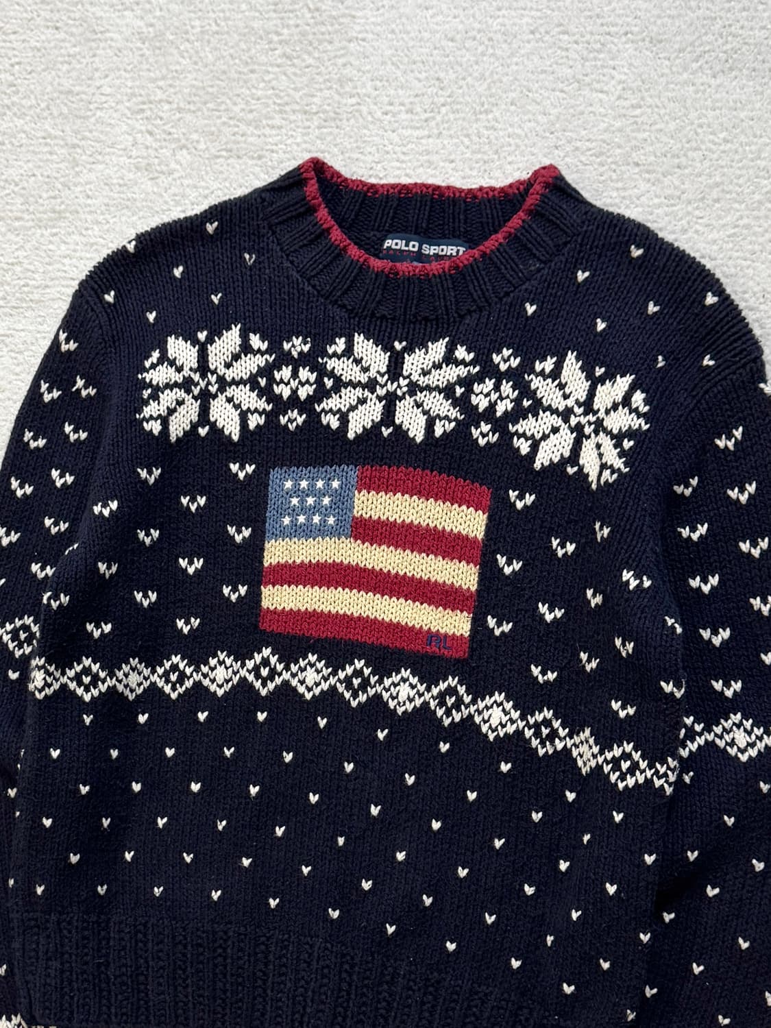 폴로 성조기 눈꽃 니트 일본판 상품이미지2