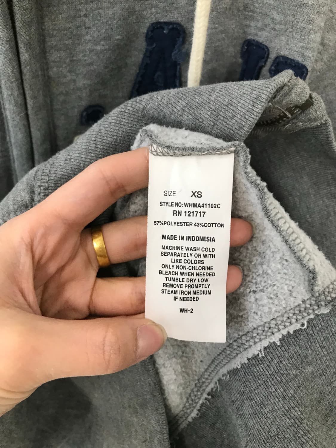 후아유 y2k 와투케 그레이 후드집업 상품이미지5