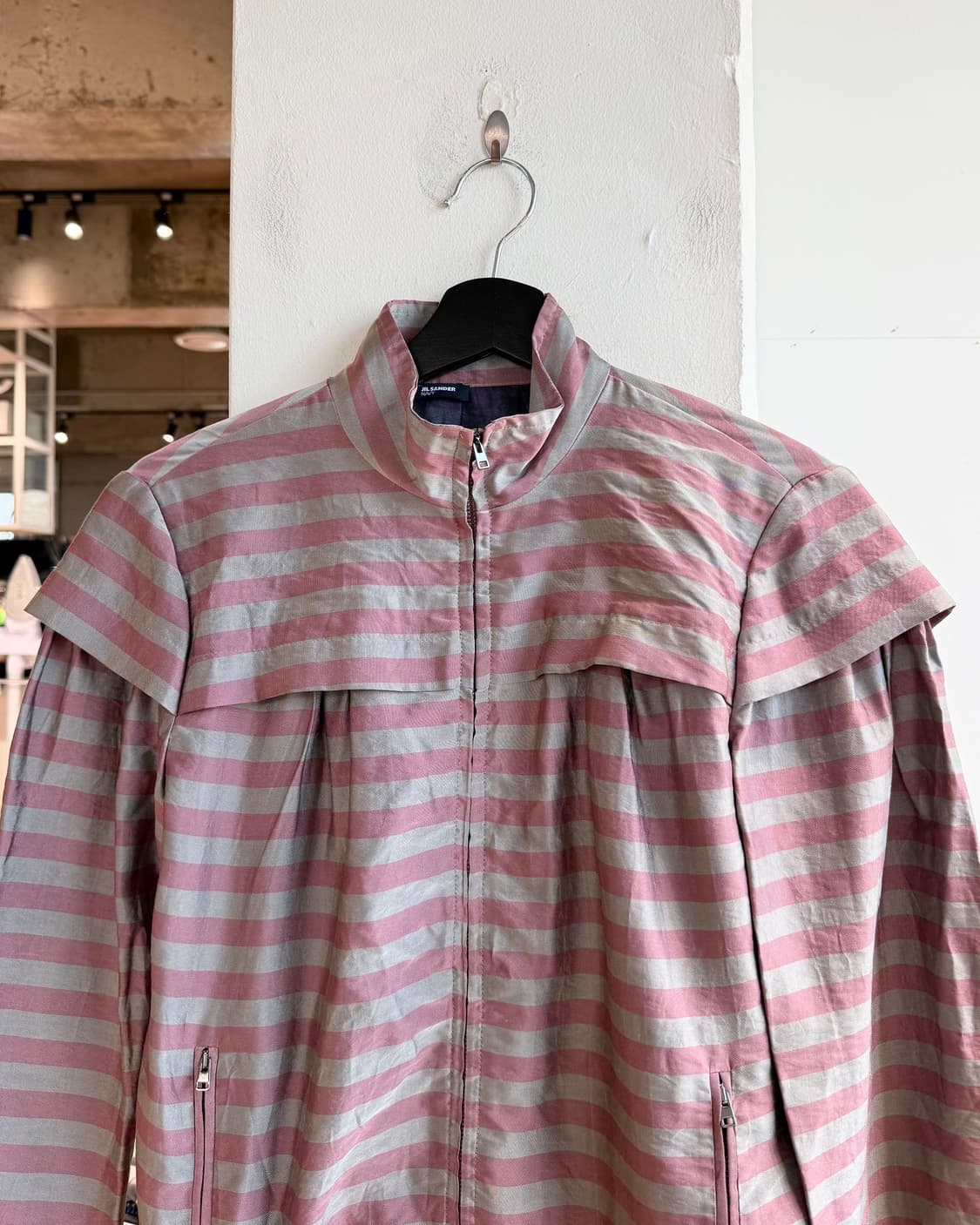 질샌더 네이비 딥핑크 스트라이프 자켓  상품이미지3