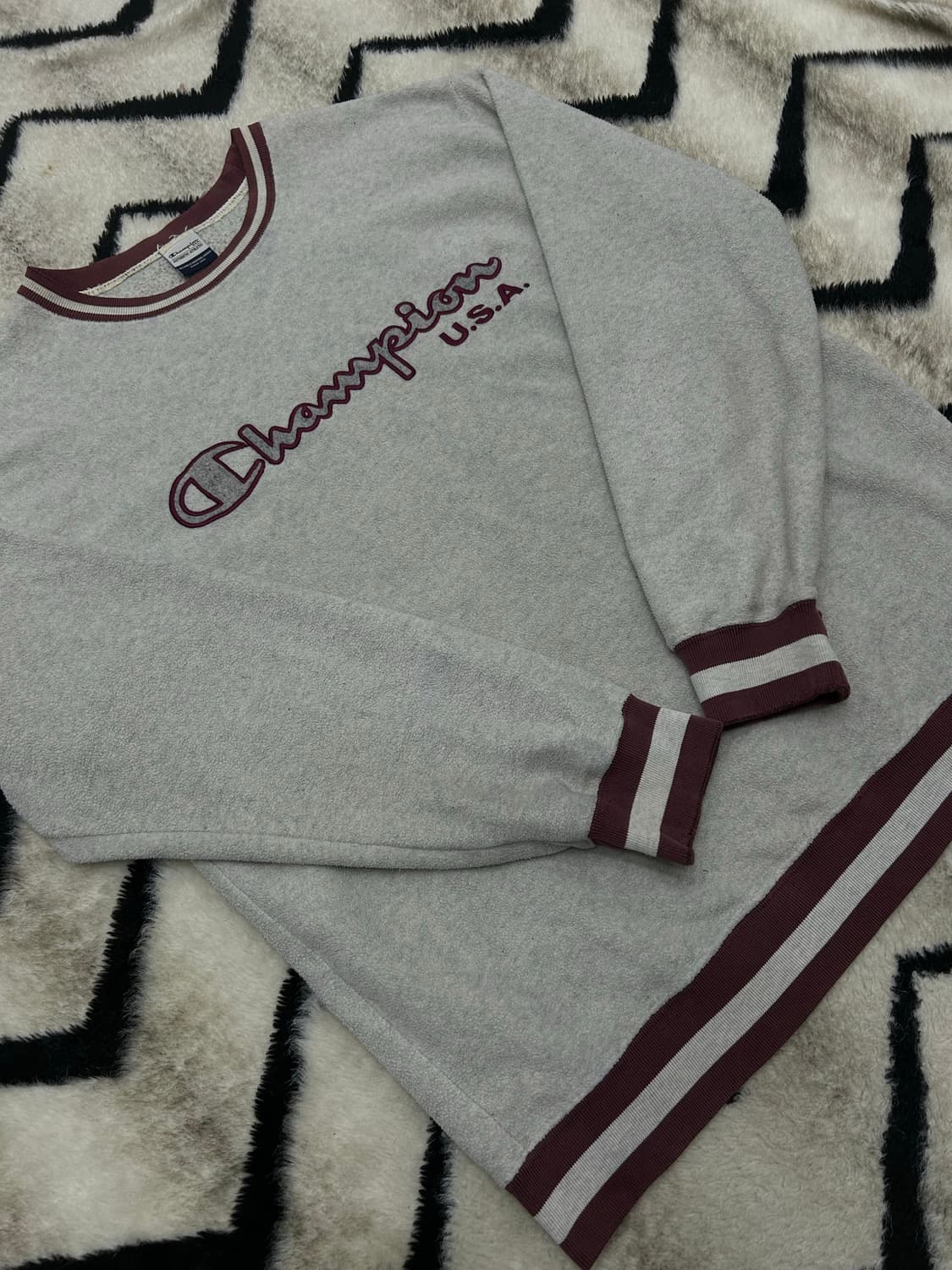 [L]챔피온 스펠아웃 오버핏 후리스 맨투맨/멜란지그레이 상품이미지2