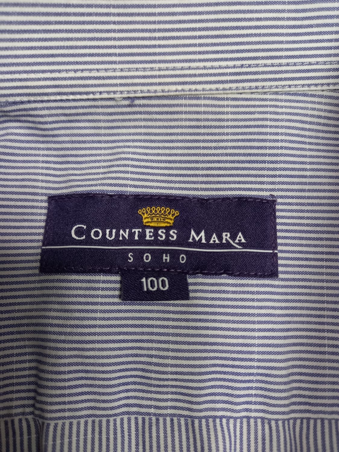L100 Countess Mara 반팔 드레스셔츠 네이비 L-635 상품이미지4