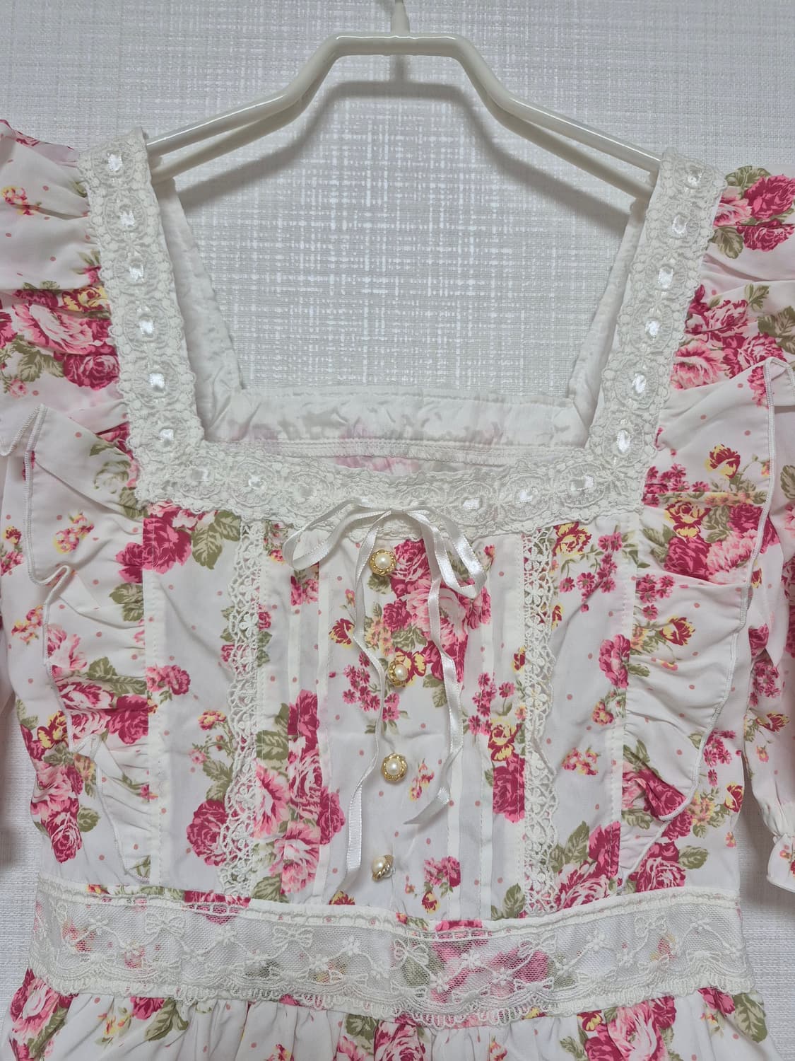 리즈리사 샘플 파티스타일 플로럴 원피스 오프화이트 상품이미지2