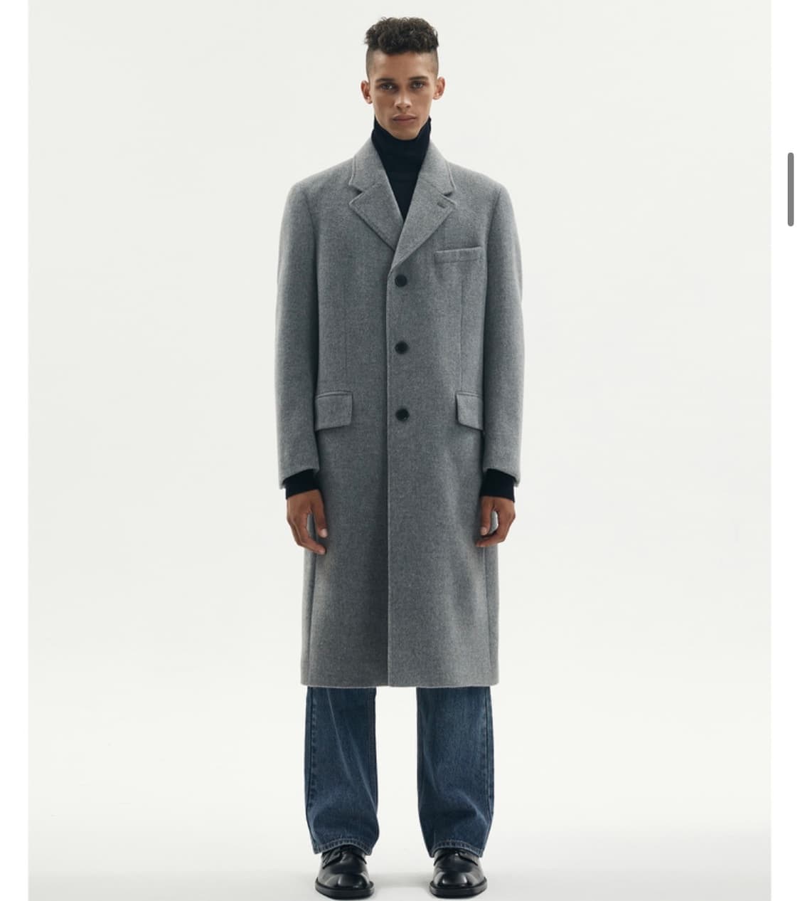 Tngt 멜란지 그레이 대디핏 테일러드 3버튼 코트 105 상품이미지6