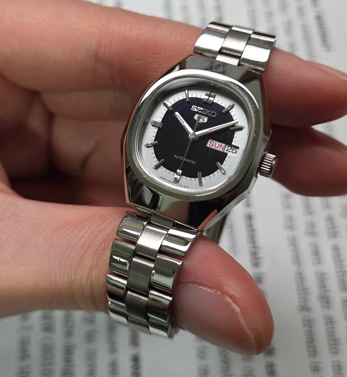 레어] 빈티지 세이코 옥토 터틀형 투톤청판 오토매틱 여성용 브레이슬릿 v 상품이미지4