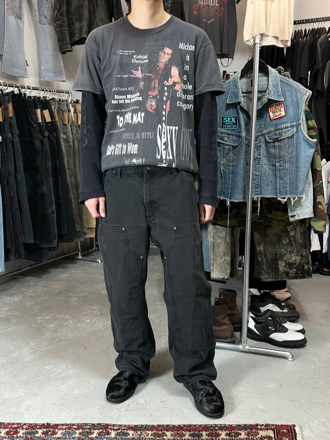 OG 칼하트 B136 더블니 팬츠 칼하트 썩블니 블랙 상품이미지10