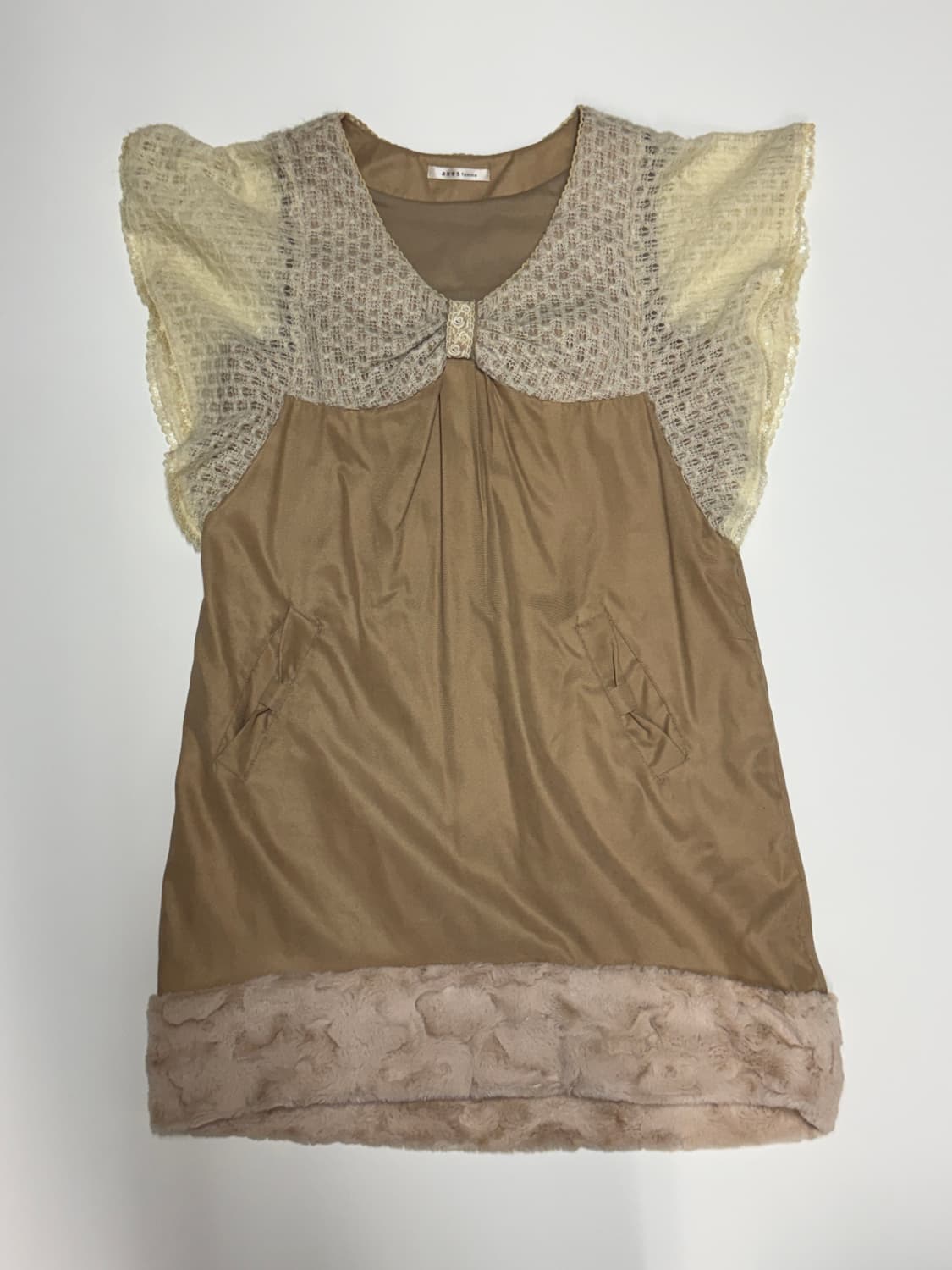 axes femme 베이지 리본 나시 상품이미지1