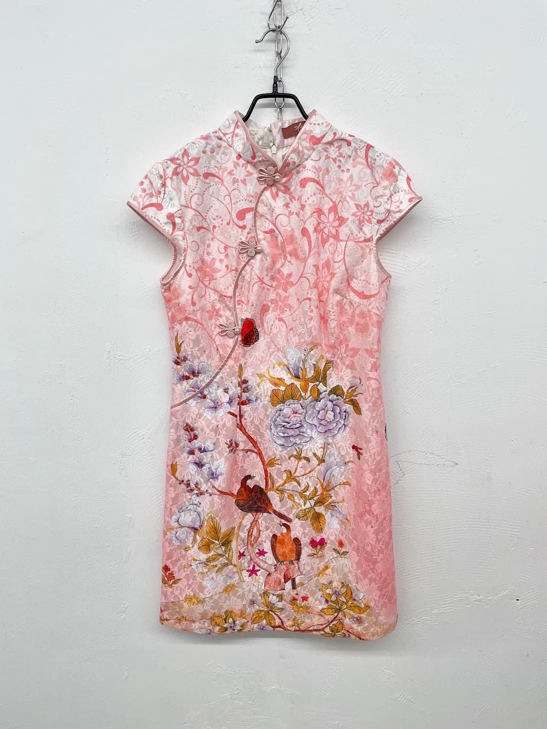 핑크 오리엔탈 레이스 치파오 상품이미지2