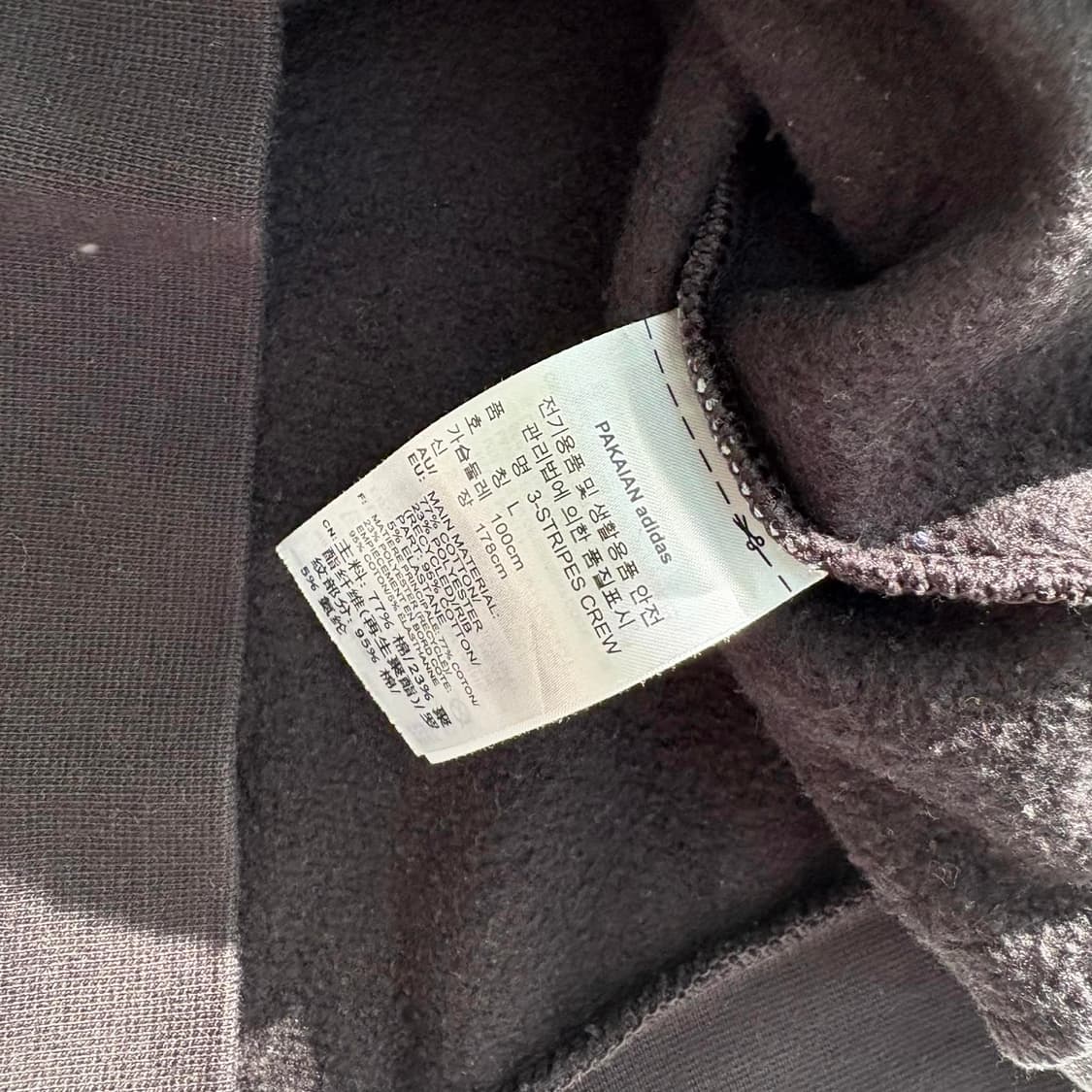 아디다스 신형 3tripes 블랙 크루넥 스웨트셔츠 맨투맨(L) 상품이미지5