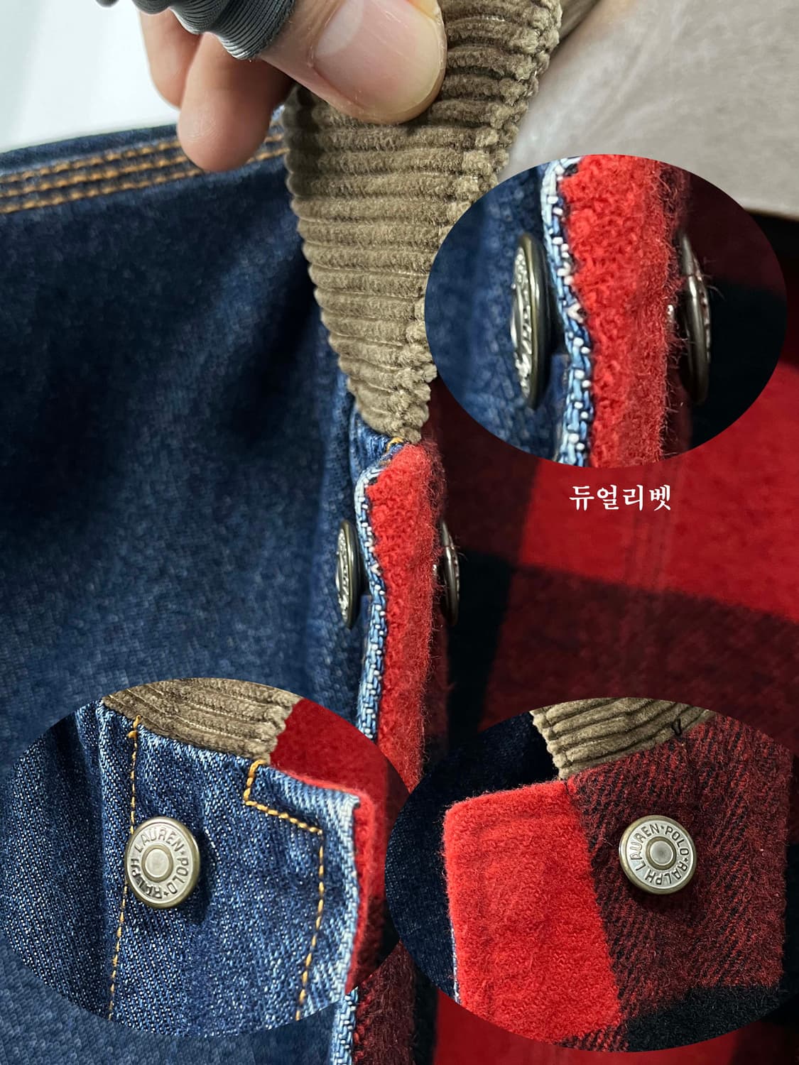 90's 폴로 랄프로렌 버팔로 리버서블 덩가리 데님 트러커 자켓 상품이미지7