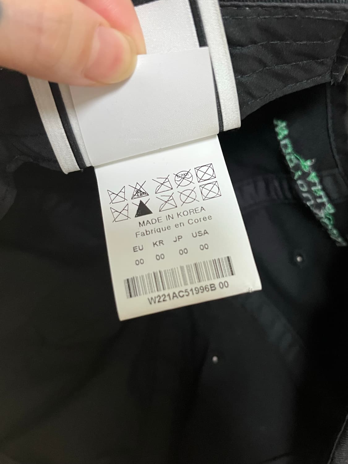 우영미 그린 로고 볼캡 모자 블랙 상품이미지7