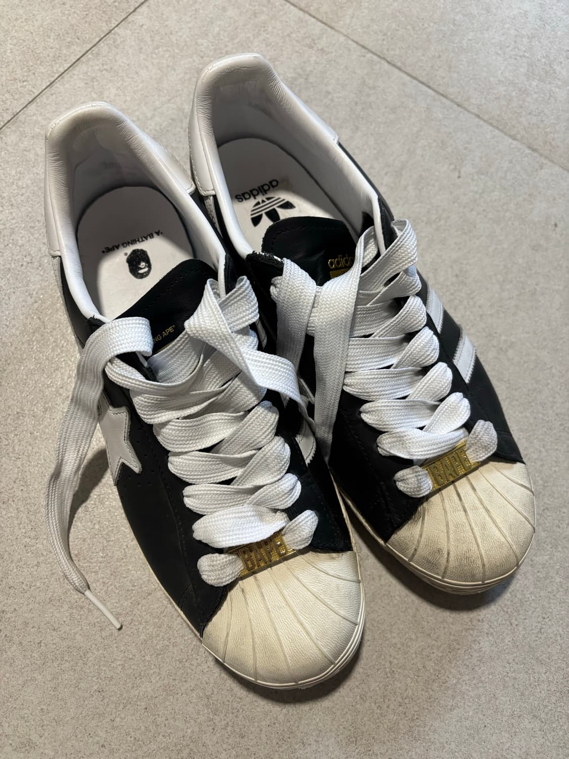 아디다스 슈퍼스타 베이프 콜라보 검정 275 상품이미지1