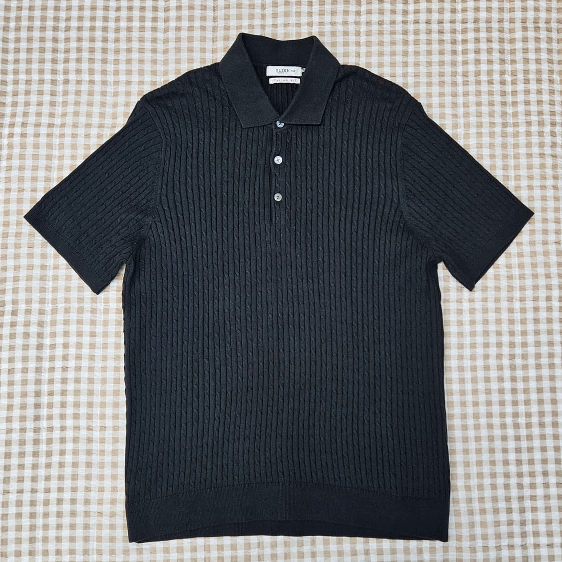 올젠 케이블 니트 카라티 남자100 상품이미지1