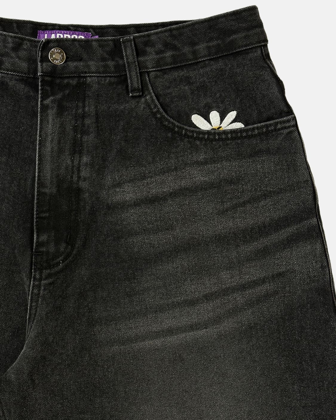 Smart Daisy Cat Brush Baggy Jeans (Black 상품이미지3