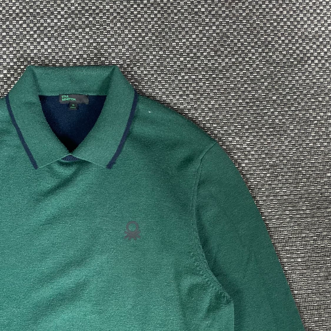 베네통 그린 긴팔 카라 니트 XL 상품이미지3