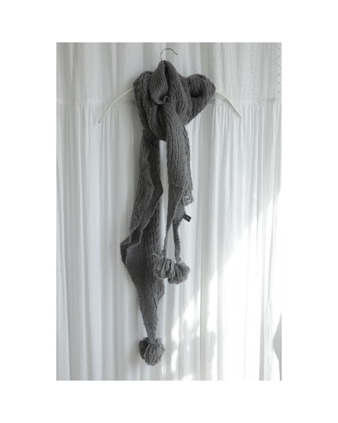 Pompom grey muffler 상품이미지1