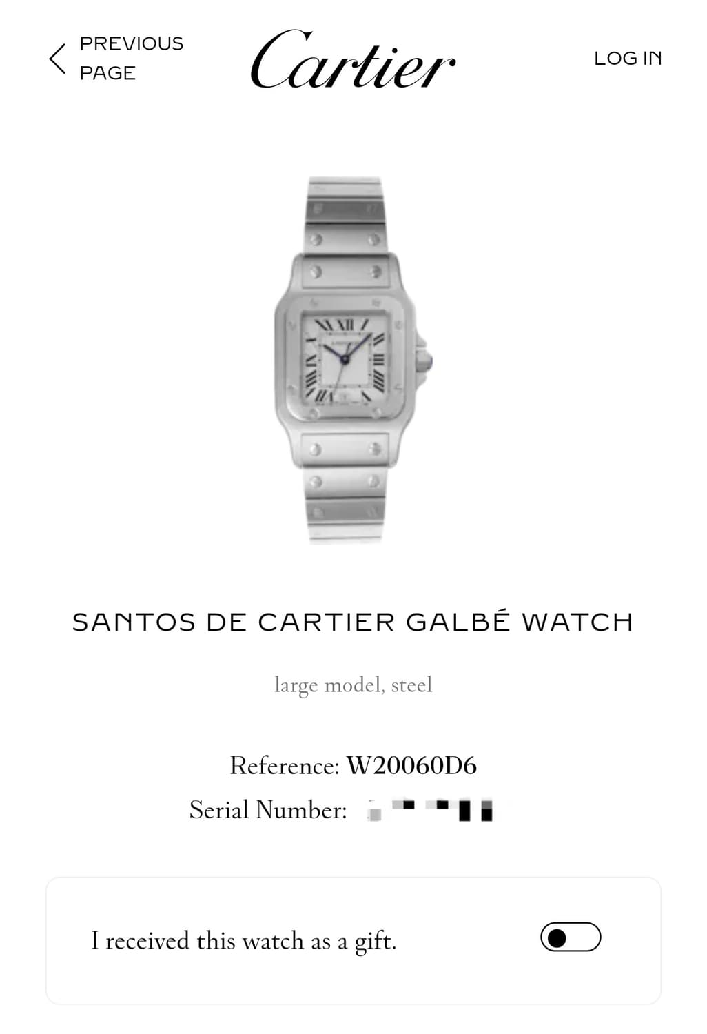 까르띠에 산토스 갈베 스틸 L 블랙로만 쿼츠 남성 시계 04년 상품이미지7