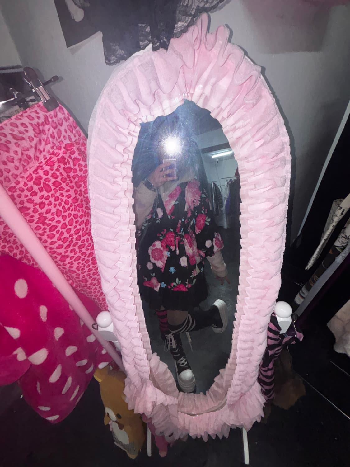 핑크 플라워 패턴 하오리 가디건 상품이미지2