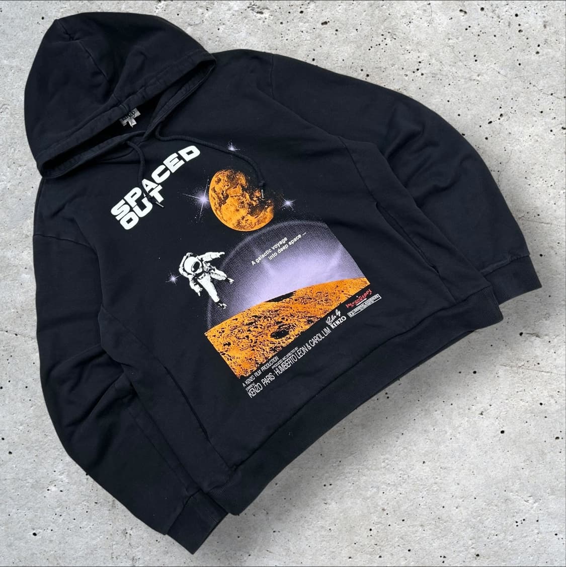 [XL] KENZO 스페이스 아웃 블랙 후드티 A624 상품이미지1