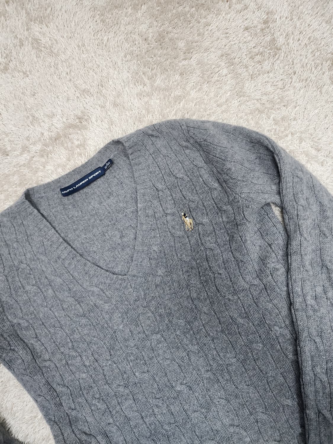 랄프로렌 스포츠 여성 v넥 울 니트 그레이 s (폴로) 상품이미지4