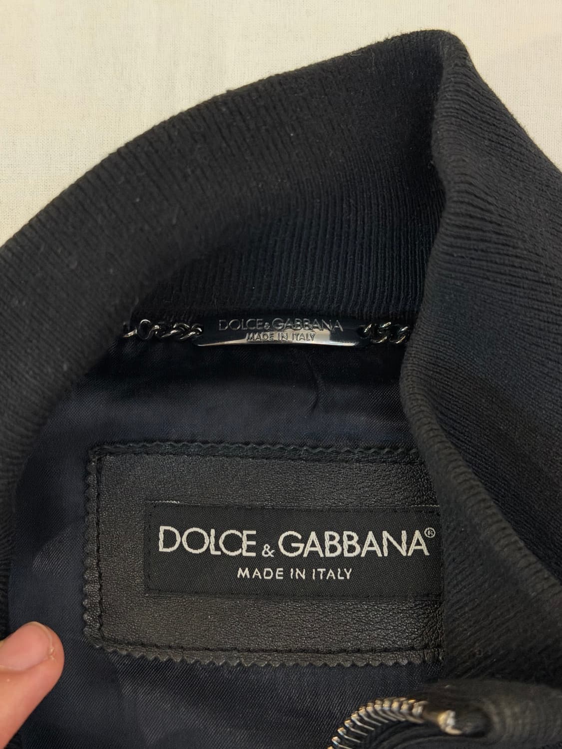 00s 돌체앤가바나 아카이브 램스킨 플레이트 레더자켓 블랙 상품이미지6