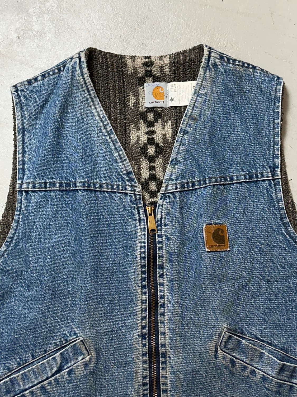 90's OG 칼하트 VP198 아즈텍 베스트 칼하트 데님 상품이미지5